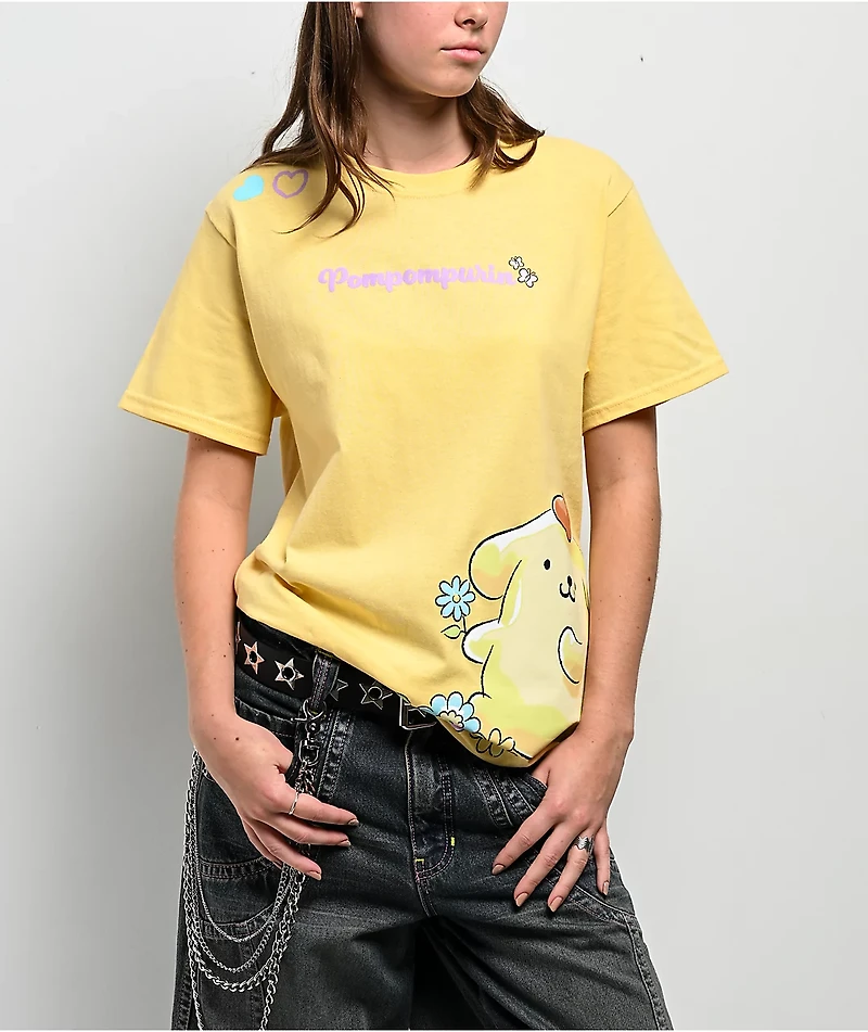Hello Kitty® & Friends | A.LAB Pompompurin™ Pink Ribbon Yellow T-Shirt