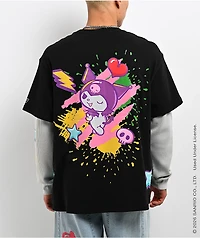 Hello Kitty® And Friends | A.LAB Kuromi™ Tokyo Skate Black & Grey 2fer Long Sleeve T-Shirt