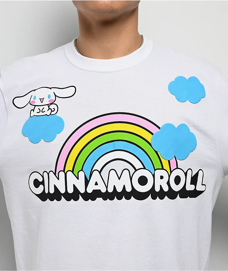 Hello Kitty® and Friends | A.LAB Cinnamoroll™ Over The Rainbow White Long Sleeve T-Shirt