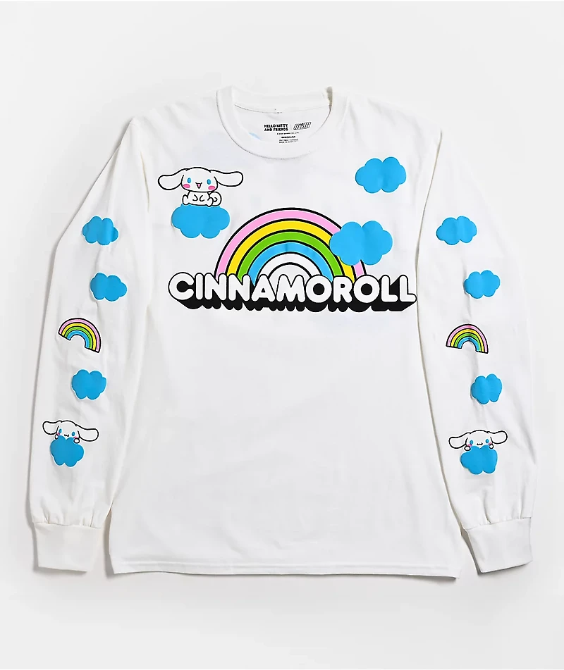 Hello Kitty® and Friends | A.LAB Cinnamoroll™ Over The Rainbow White Long Sleeve T-Shirt