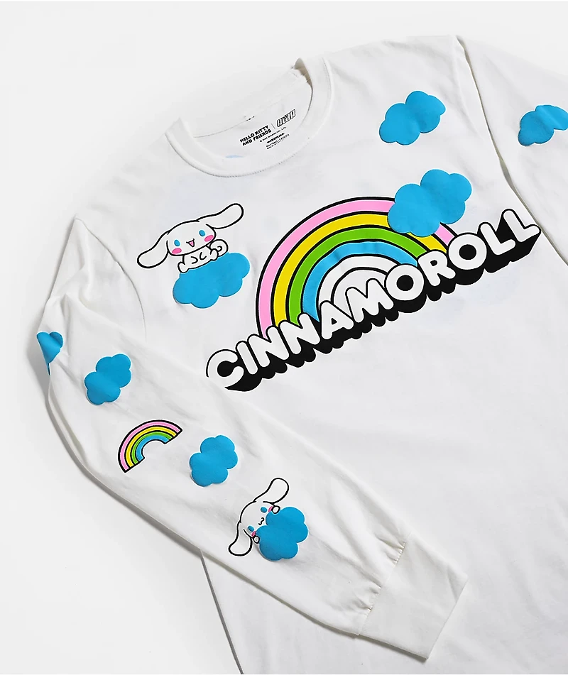Hello Kitty® and Friends | A.LAB Cinnamoroll™ Over The Rainbow White Long Sleeve T-Shirt