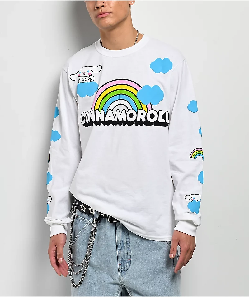 Hello Kitty® and Friends | A.LAB Cinnamoroll™ Over The Rainbow White Long Sleeve T-Shirt