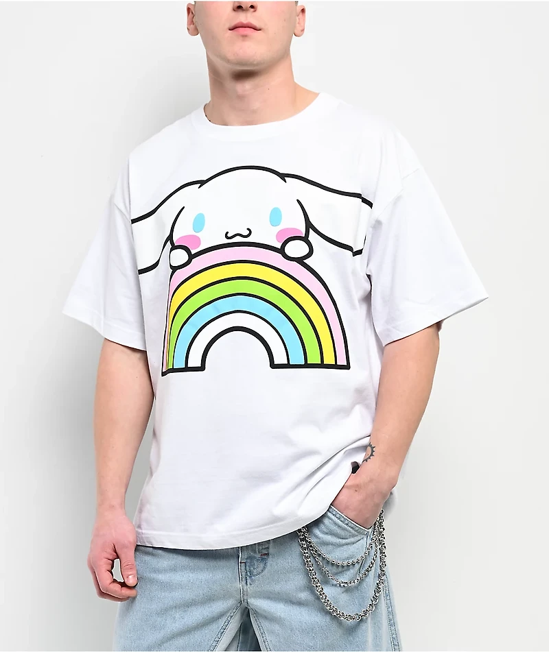 Hello Kitty® and Friends | A.LAB Cinnamoroll™ Over The Rainbow White T-Shirt
