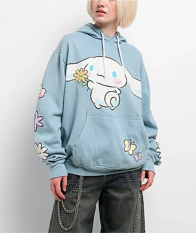 Hello Kitty® and Friends | A.LAB Cinnamoroll™ Pink Ribbon Blue Hoodie