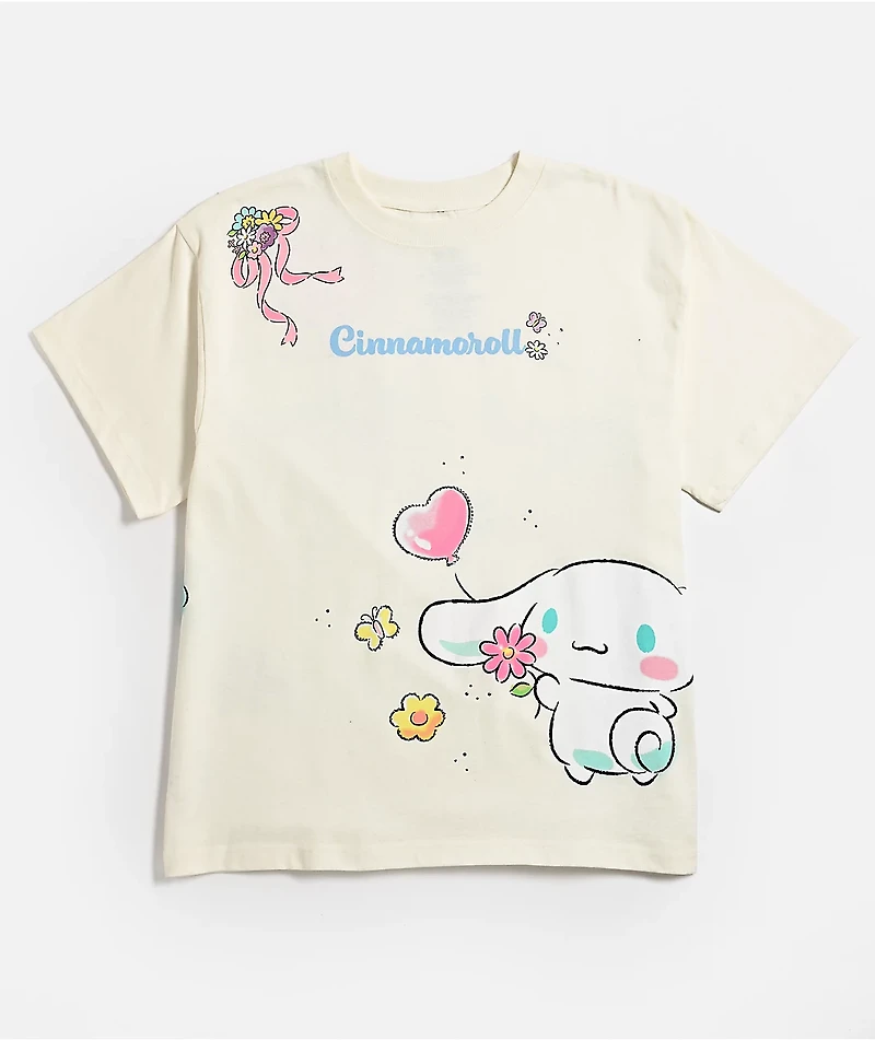 Hello Kitty® and Friends | A.LAB Cinnamoroll™ Pink Ribbon White T-Shirt