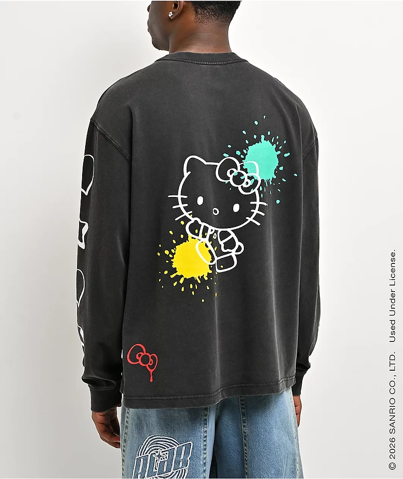Hello Kitty® and Friends | A.LAB Hello Kitty® Tokyo Skate Black Wash Long Sleeve T-Shirt