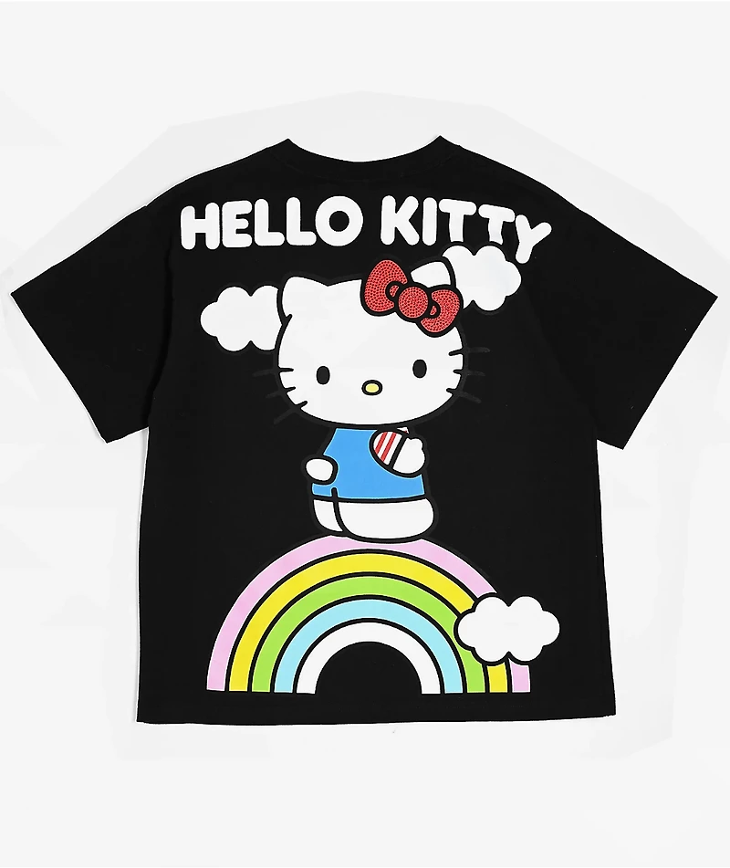 Hello Kitty® and Friends | A.LAB Hello Kitty Over The Rainbow Black T-Shirt