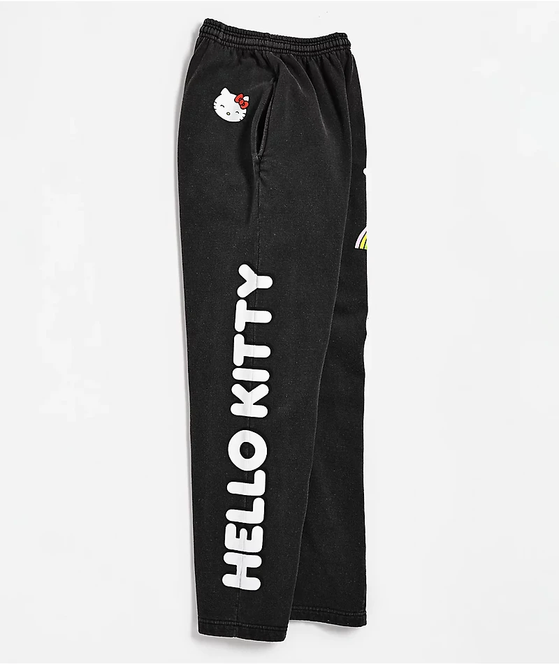 Hello Kitty® and Friends | A.LAB Hello Kitty Over The Rainbow Black Wash Sweatpants