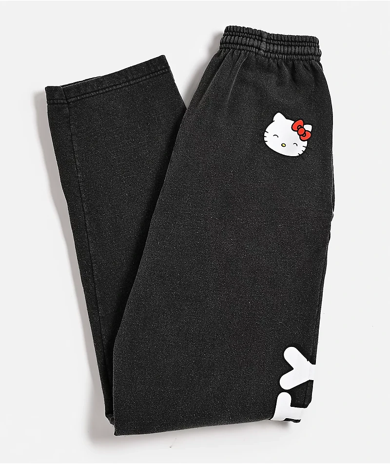 Hello Kitty® and Friends | A.LAB Hello Kitty Over The Rainbow Black Wash Sweatpants