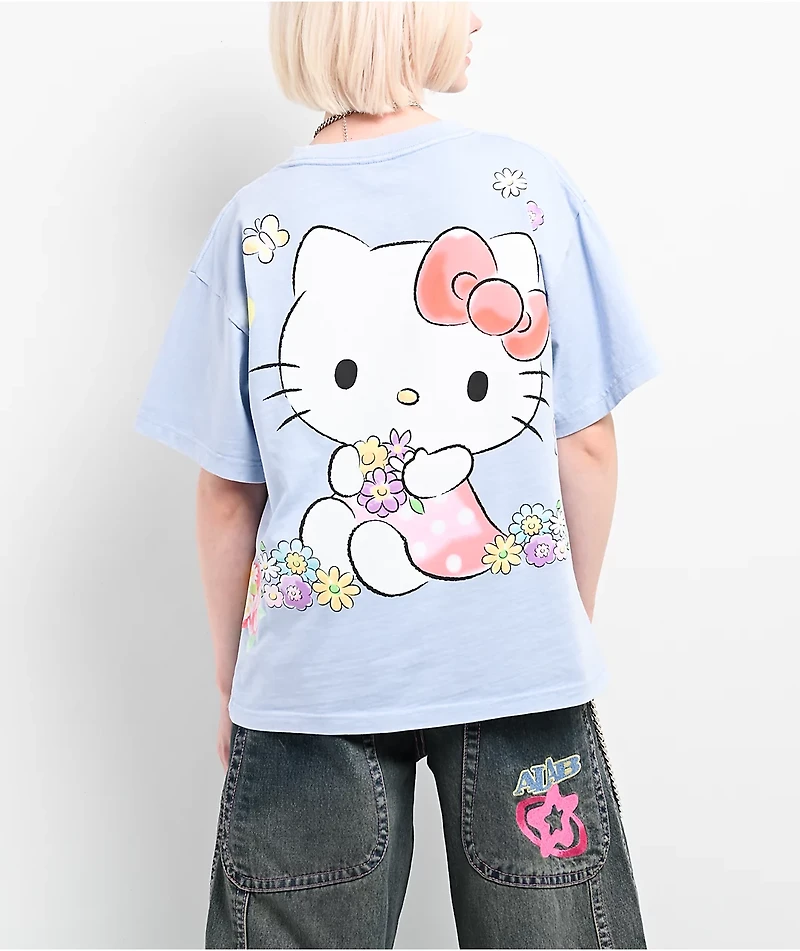 Hello Kitty® and Friends | A.LAB Hello Kitty Pink Ribbon Blue T-Shirt