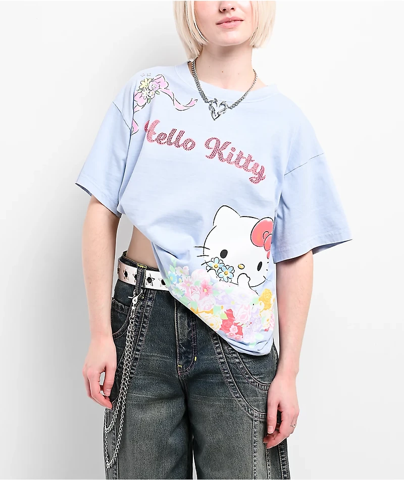 Hello Kitty® and Friends | A.LAB Hello Kitty Pink Ribbon Blue T-Shirt