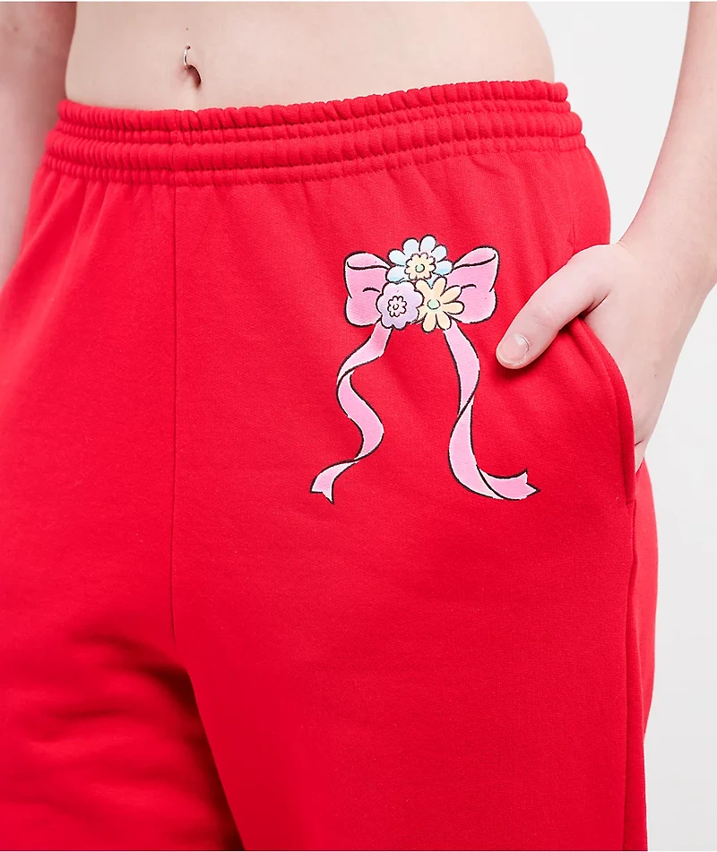 Hello Kitty® and Friends | A.LAB Hello Kitty Pink Ribbon Red Sweatpants