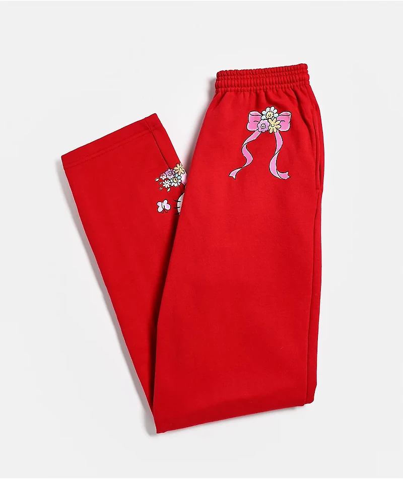 Hello Kitty® and Friends | A.LAB Hello Kitty Pink Ribbon Red Sweatpants