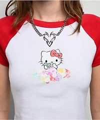 Hello Kitty® and Friends | A.LAB Hello Kitty Pink Ribbon White & Red Crop T-Shirt