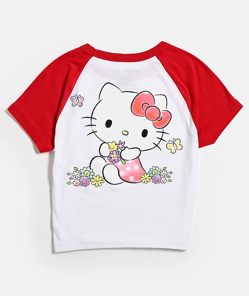 Hello Kitty® and Friends | A.LAB Hello Kitty Pink Ribbon White & Red Crop T-Shirt