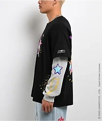 Hello Kitty® and Friends | A.LAB Kuromi™ Tokyo Skate Black & Grey 2fer Long Sleeve T-Shirt