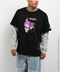 Hello Kitty® and Friends | A.LAB Kuromi™ Tokyo Skate Black & Grey 2fer Long Sleeve T-Shirt