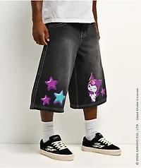 Hello Kitty® and Friends | A.LAB Kuromi™ Tokyo Skate Black Denim Shorts