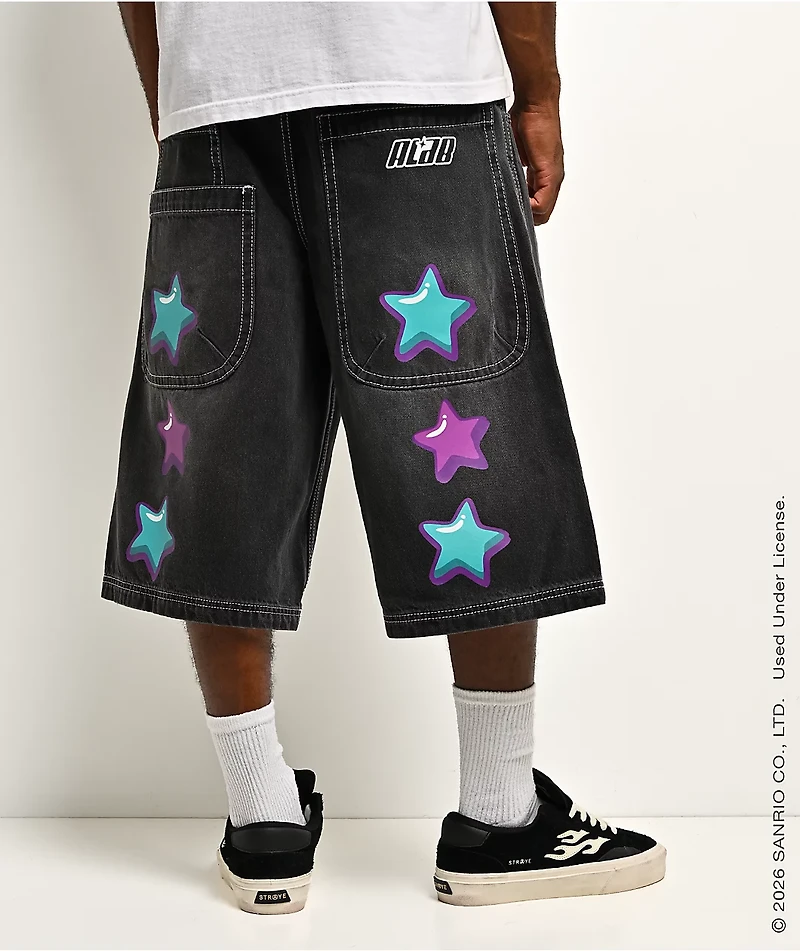 Hello Kitty® and Friends | A.LAB Kuromi™ Tokyo Skate Black Denim Shorts