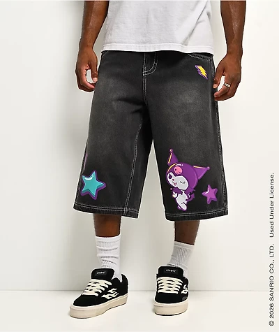 Hello Kitty® and Friends | A.LAB Kuromi™ Tokyo Skate Black Denim Shorts