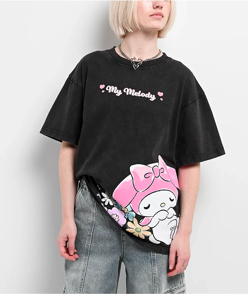 Hello Kitty® and Friends | A.LAB My Melody™ Pink Ribbon Black T-Shirt
