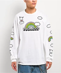 Hello Kitty® and Friends | A.LAB Pochacco™ Over The Rainbow White Long Sleeve T-Shirt