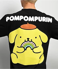 Hello Kitty® and Friends | A.LAB Pompompurin™ Over The Rainbow Black Long Sleeve T-Shirt