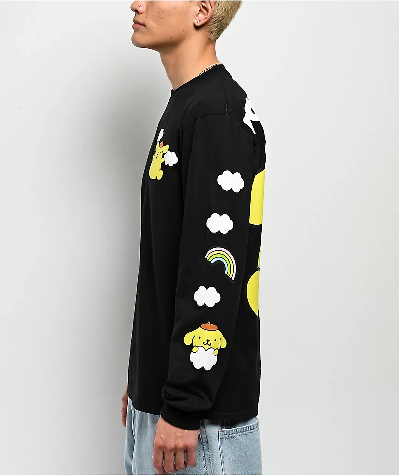 Hello Kitty® and Friends | A.LAB Pompompurin™ Over The Rainbow Black Long Sleeve T-Shirt