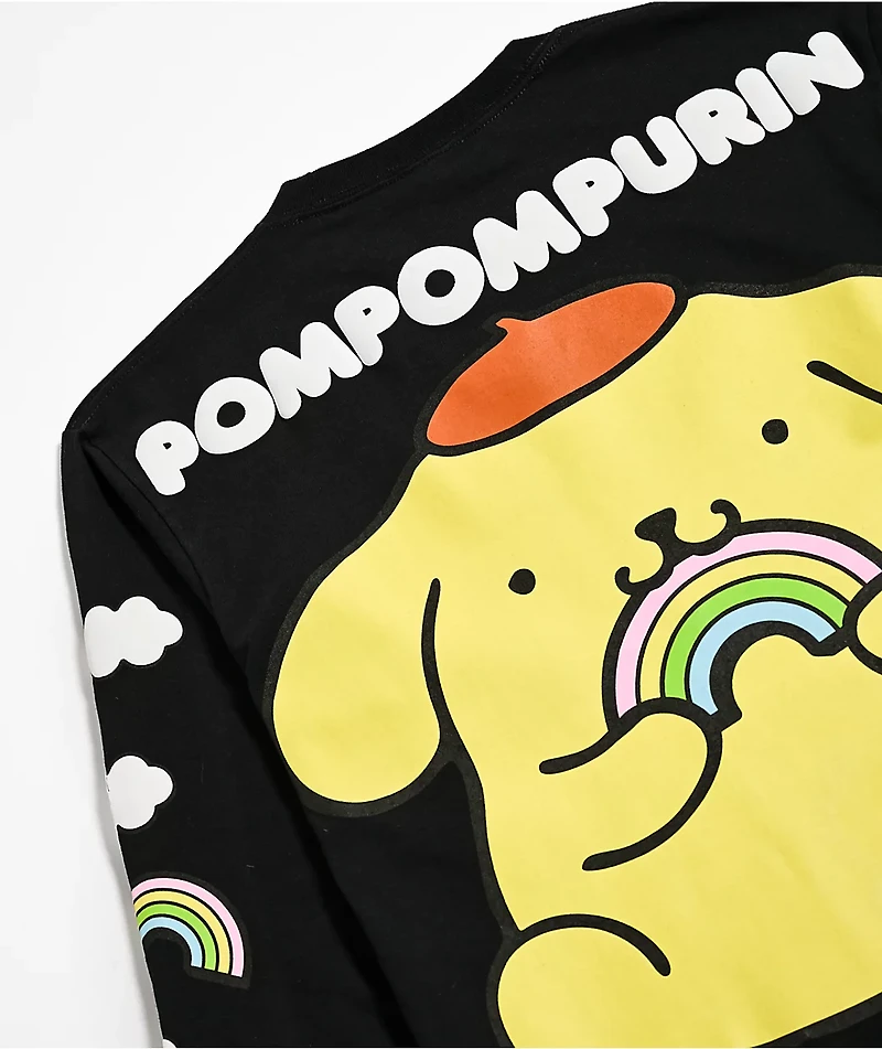Hello Kitty® and Friends | A.LAB Pompompurin™ Over The Rainbow Black Long Sleeve T-Shirt