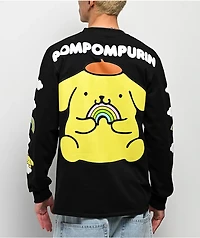 Hello Kitty® and Friends | A.LAB Pompompurin™ Over The Rainbow Black Long Sleeve T-Shirt
