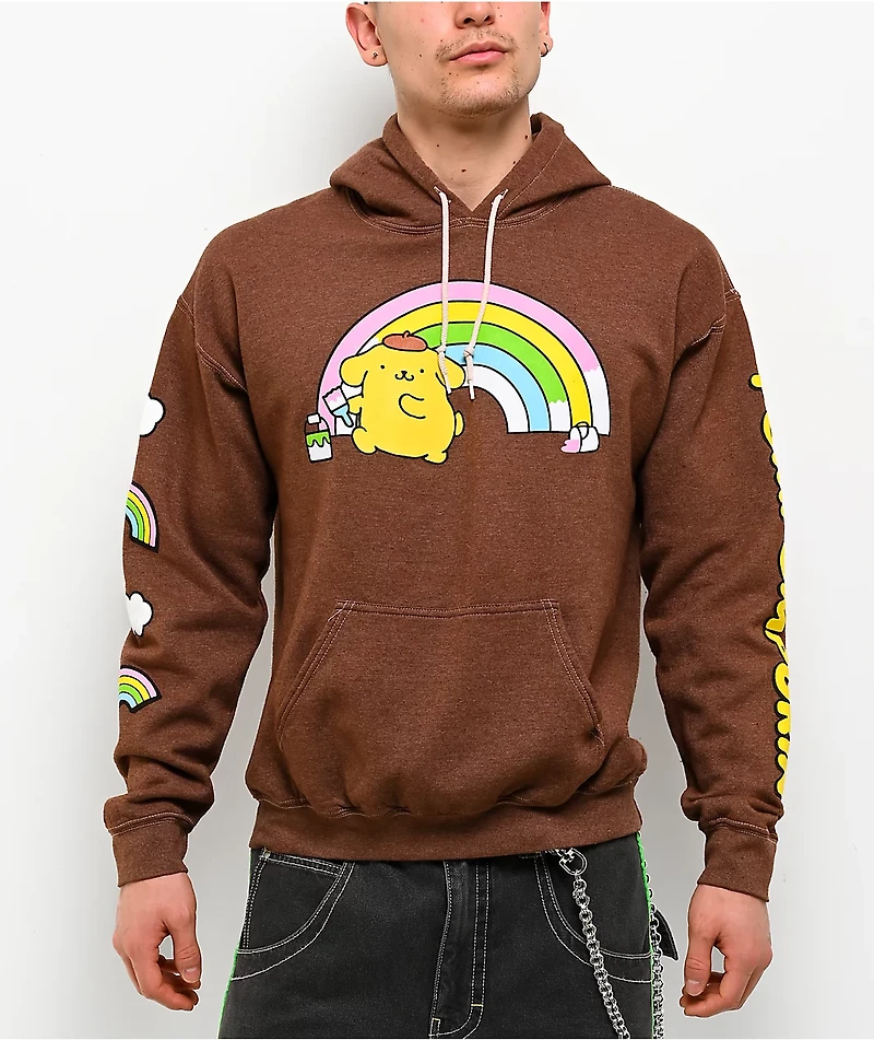 Hello Kitty® and Friends | A.LAB Pompompurin™ Over The Rainbow Brown Hoodie