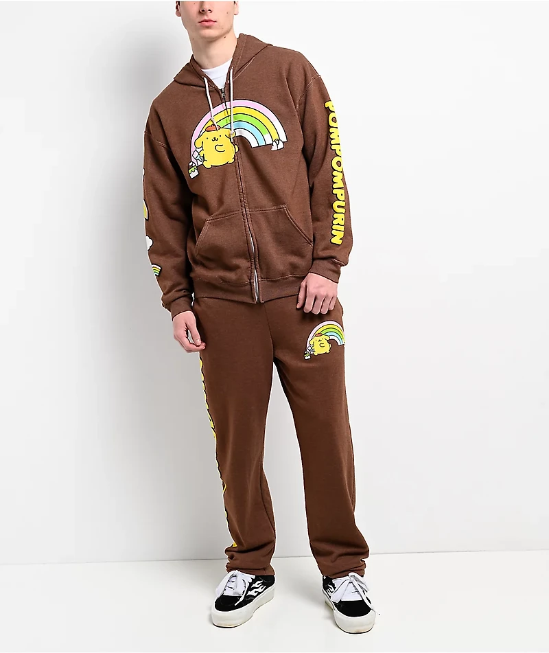 Hello Kitty® and Friends | A.LAB Pompompurin™ Over The Rainbow Brown Sweatpants