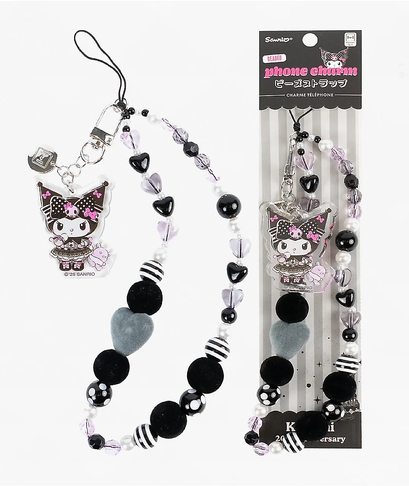 Hello Kitty & Friends Kuromi 20th Anniversary Beaded Wrist Strap Phone Charm