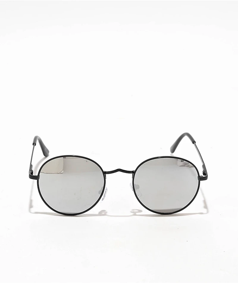 Heritage Black & Silver Round Sunglasses