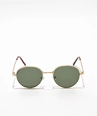 Heritage Gold & Green Round Sunglasses