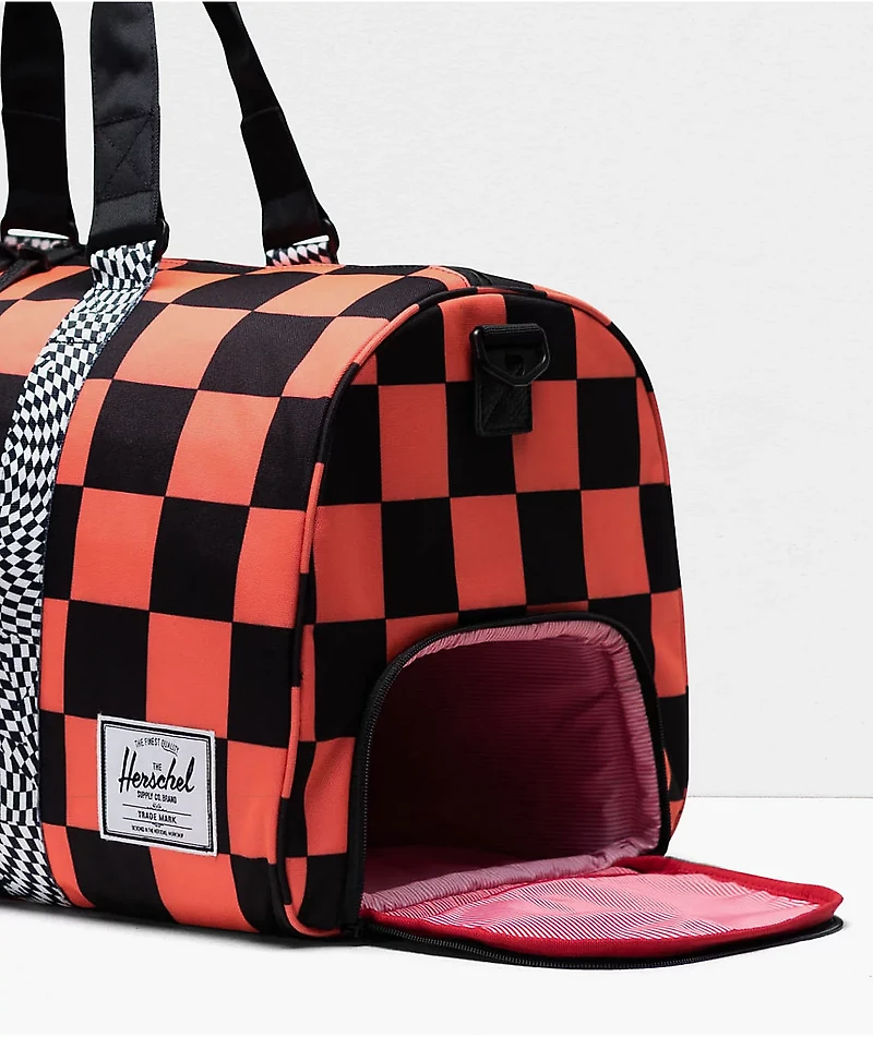 Herschel Novel Checker Clash Red & Black Duffle Bag
