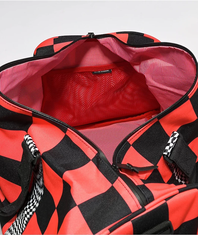 Herschel Novel Checker Clash Red & Black Duffle Bag