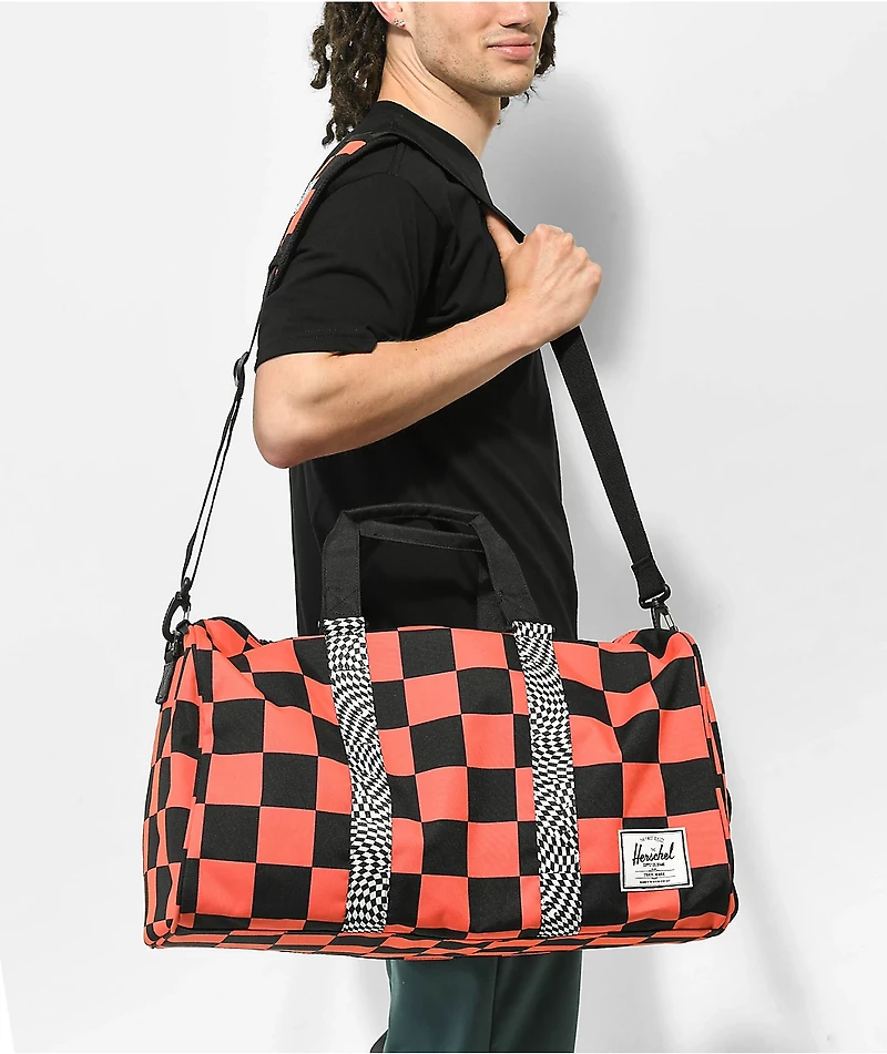 Herschel Novel Checker Clash Red & Black Duffle Bag