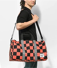 Herschel Novel Checker Clash Red & Black Duffle Bag
