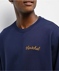 Herschel Supply Co. Chain Stitched Navy Crewneck Sweatshirt