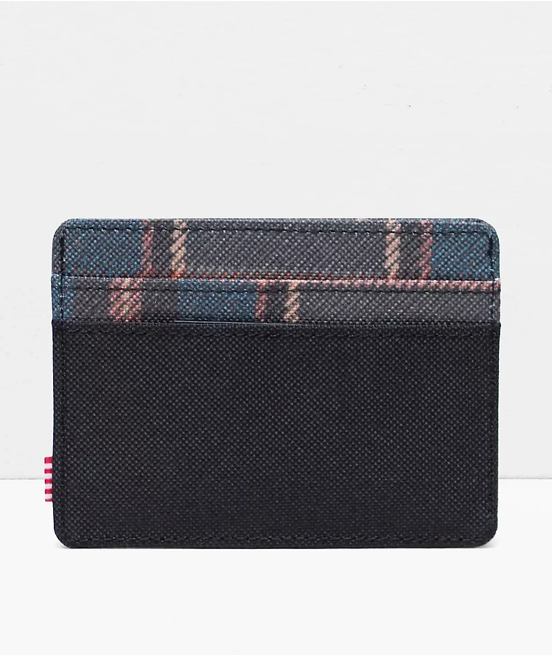 Herschel Supply Co. Charlie Black Winter Plaid Cardholder Wallet