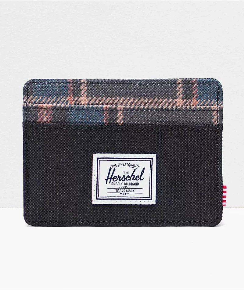 Herschel Supply Co. Charlie Black Winter Plaid Cardholder Wallet