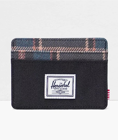 Herschel Supply Co. Charlie Black Winter Plaid Cardholder Wallet