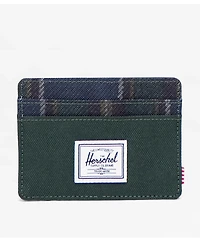 Herschel Supply Co. Charlie Darkest Spruce Winter Plaid Cardholder Wallet