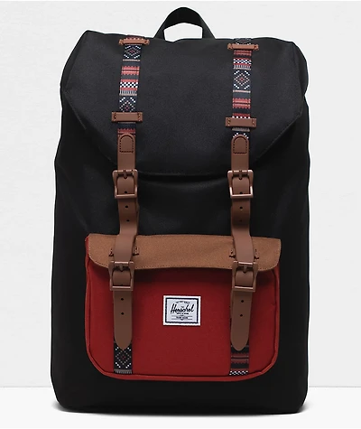 Herschel Supply Co. Little America Black, Saddle Brown & Ketchup Backpack