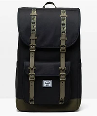 Herschel Supply Co. Little America Mid Black & Ivy Green Backpack