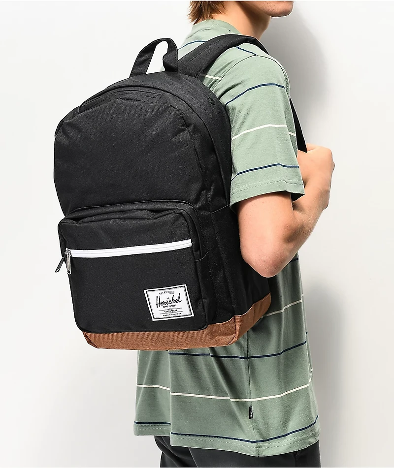 Herschel Supply Co. Pop Quiz Black & Saddle Backpack