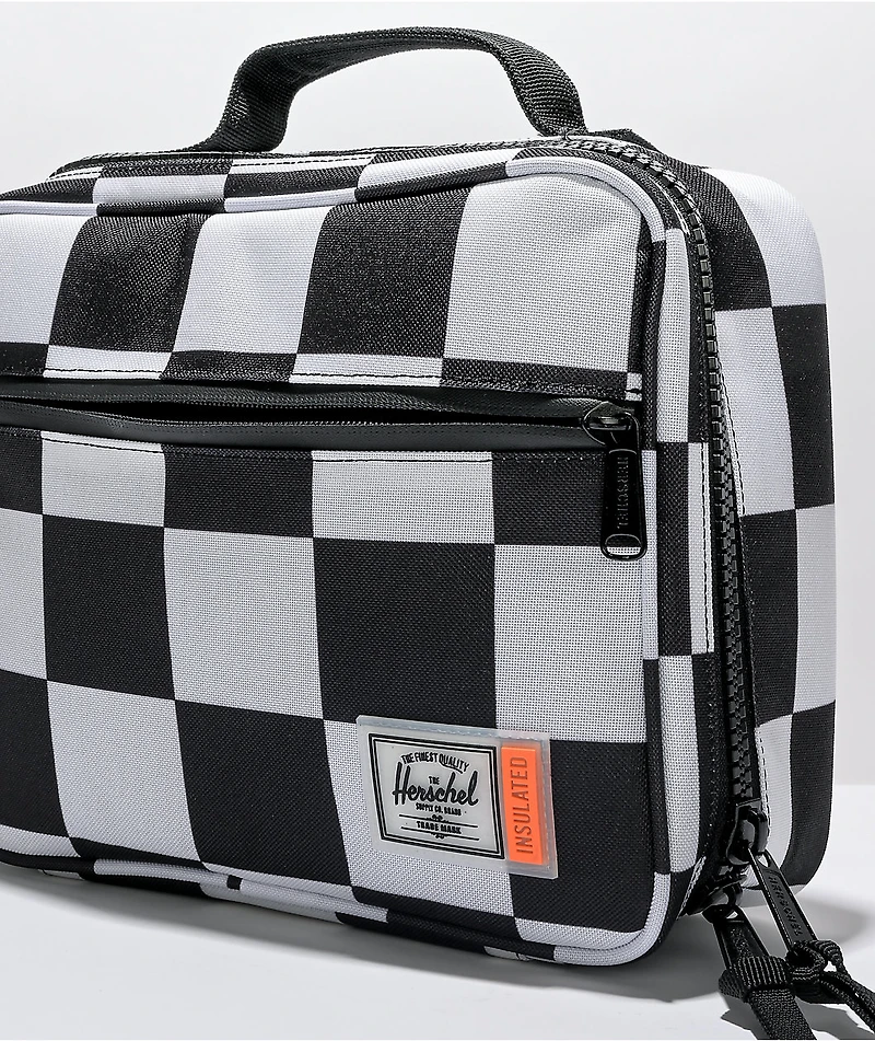 Herschel Supply Co. Pop Quiz Black & White Checkered Lunch Bag