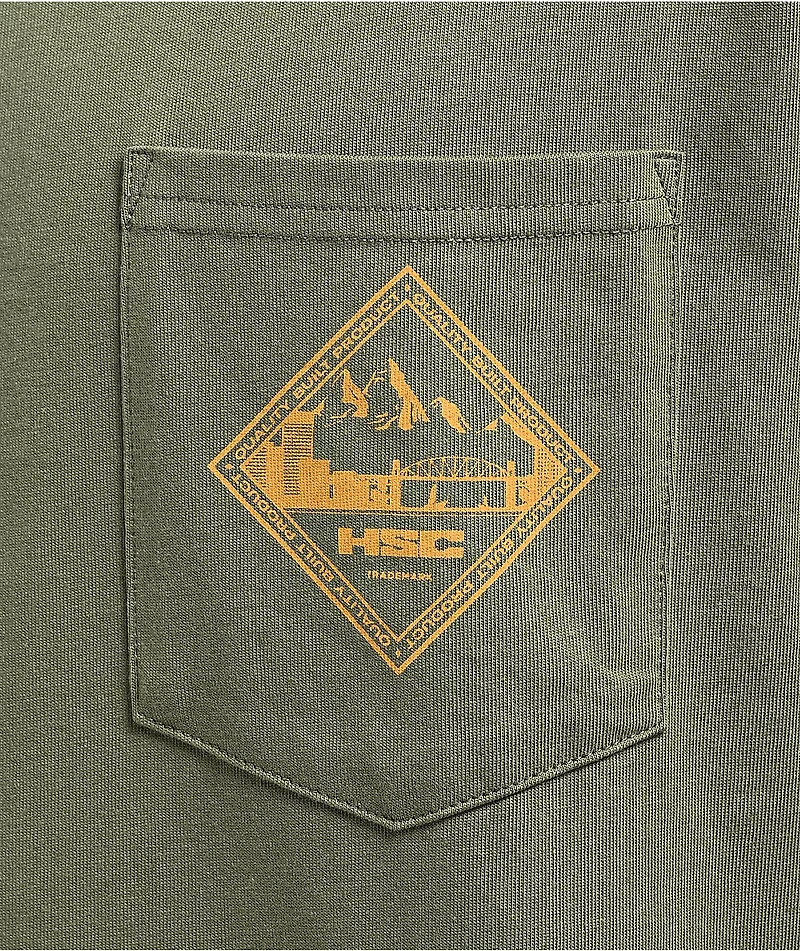 Herschel Supply Co. Skyline Olive Green Pocket T-Shirt
