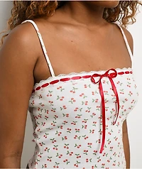 Hesperus Cherry Red & Cream Crop Tank Top